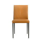 Meriam - Full Back Top Grain Leather Upholstered Metal Dining Chairs (Set of 2)
