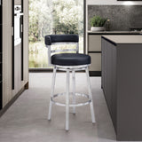 Titana - Swivel Faux Leather And Brushed Stainless Steel Bar Stool