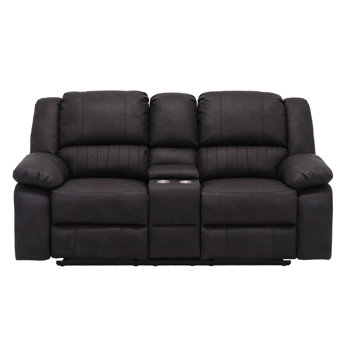 Reclining Console Loveseat - Black - Fabric