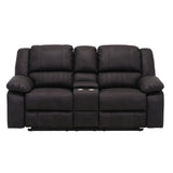 Reclining Console Loveseat - Black - Fabric