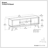 Draper - Handcrafted Mid Century Low TV Media Stand