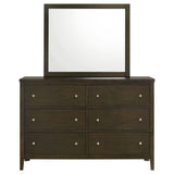 Clement - 6 Drawer Dresser With Mirror - Dark Coffee