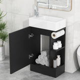 Modern Bathroom Vanity With Sink And 2 Tier Shelf