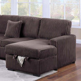 Convertible Sectional Upholstered Sleeper Sofa With Storage Chaise