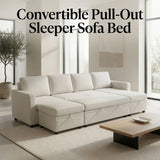 Extra Wide U - Shape Convertible Sleeper Sofa Bed With Dual Storage Ottoman
