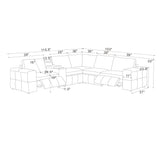 Upholstered Large Arms Sectional With Recliner Seats