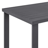 Menorca - Outdoor Patio 5-Piece Bar Table Set In Aluminum With Gray Cushions