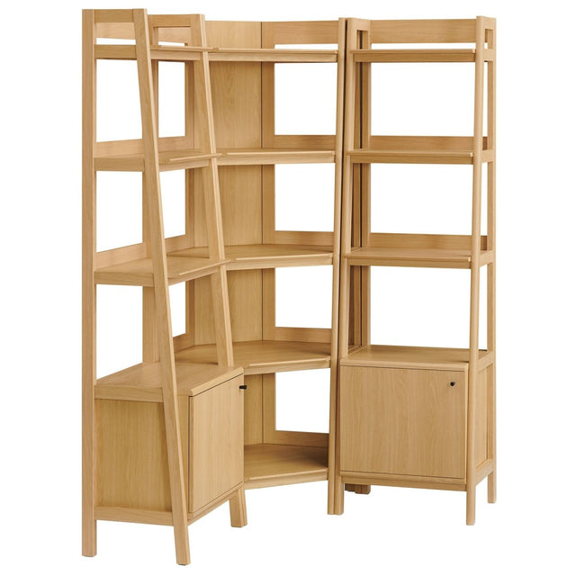 76" 3 - Piece Wood Corner Bookshelf Set with Narrow Units - Bookcases available at Alpine Outlets in Denver