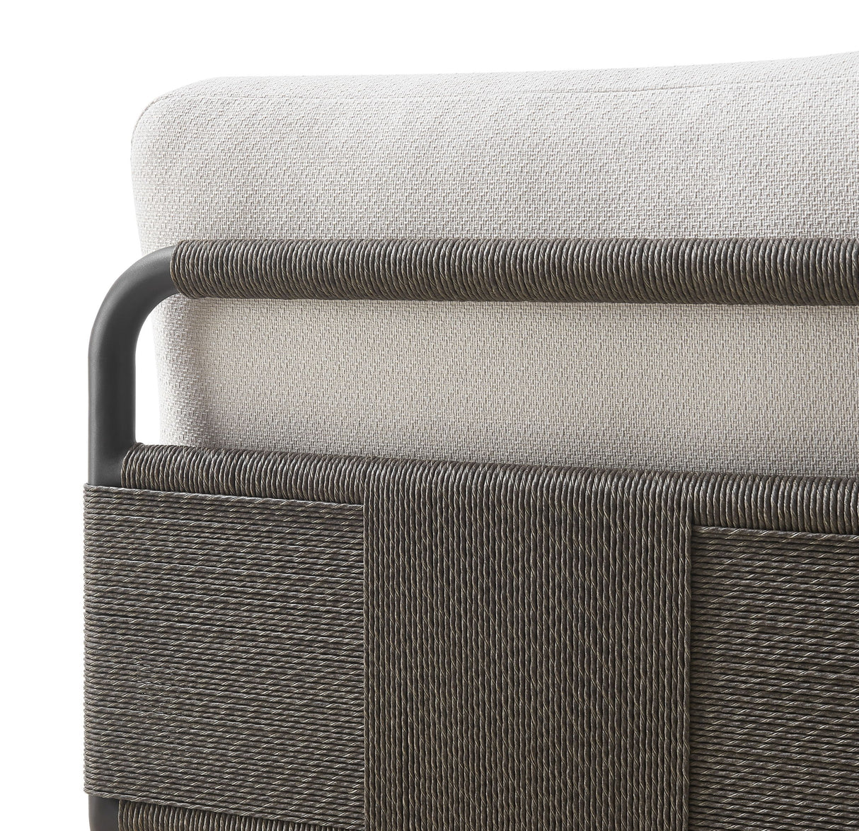 Brampton - 2-Piece Powder Coated Metal Outdoor Conversation Set With Cushions - Gray / Off White
