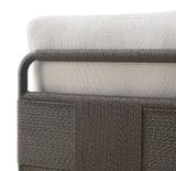 Brampton - 2-Piece Powder Coated Metal Outdoor Conversation Set With Cushions - Gray / Off White