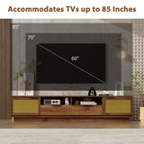 TV Stand With 2 Drawers And Open Shelving - Walnut