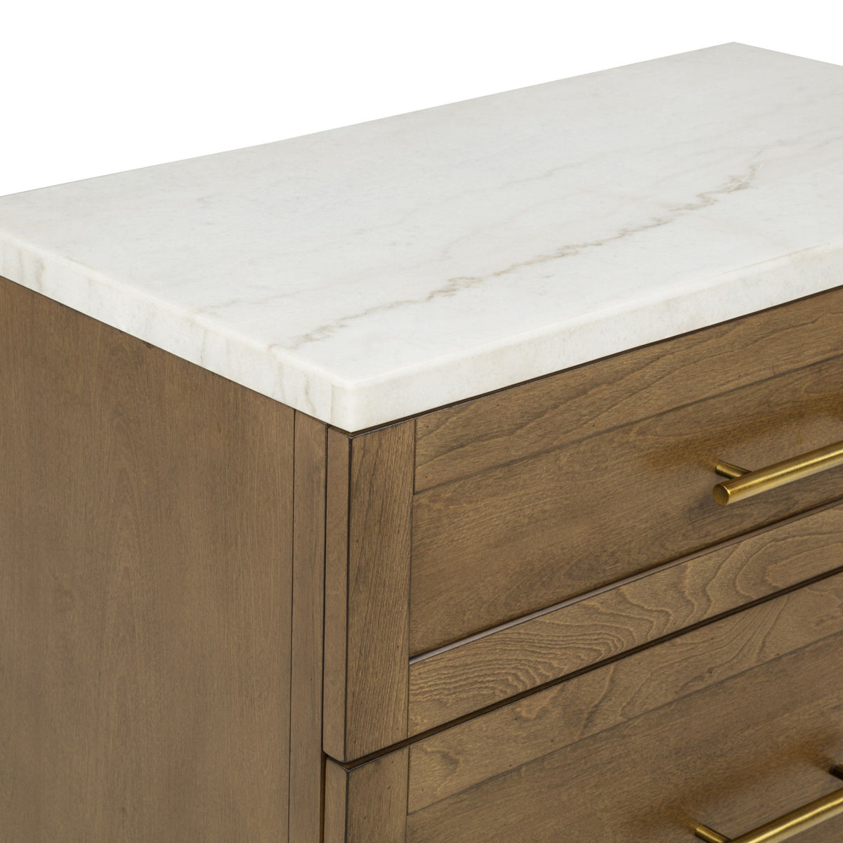 Devonshire - Nightstand With Marble Top And USB Port - Cognac