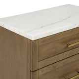 Devonshire - Nightstand With Marble Top And USB Port - Cognac