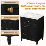 Freestanding Bathroom Vanity With Sink, Soft Close Door, Tip Out Drawer