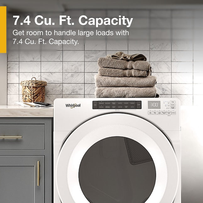 Whirlpool 7.4 cu. ft. Front Load Electric Dryer with Intuitive Touch Controls