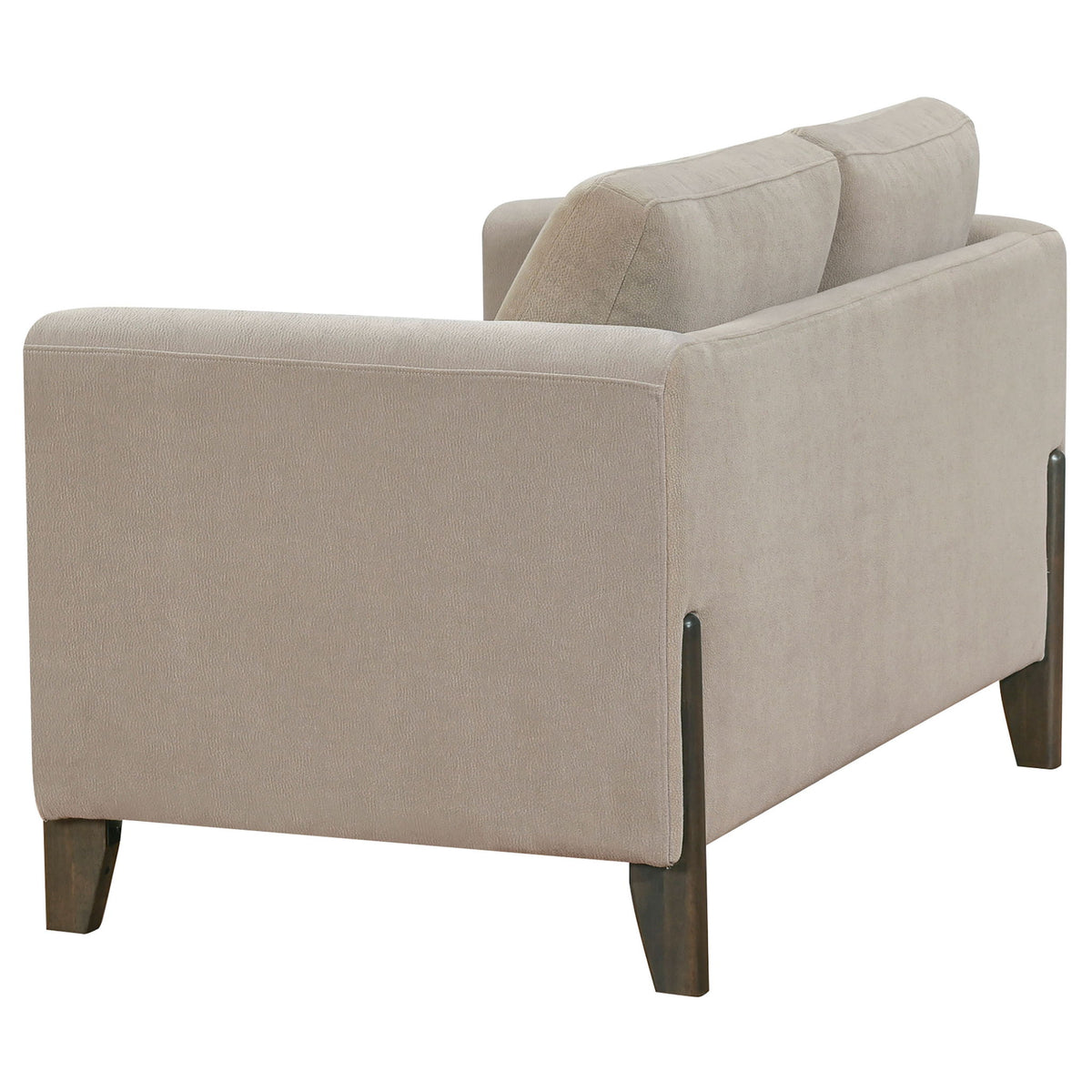Fisher - Upholstered Panel Arm Loveseat - Taupe
