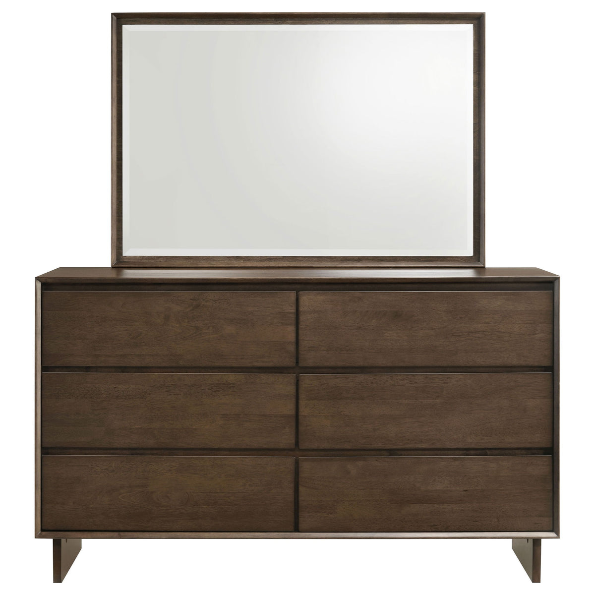 Hemlock - 6 Drawer Dresser With Mirror - Brown