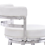 Titana - Swivel Faux Leather And Brushed Stainless Steel Bar Stool