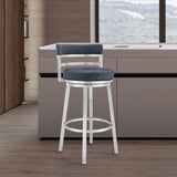 Titana - Swivel Faux Leather And Brushed Stainless Steel Bar Stool