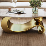 Oval Coffee Table For Living Room - Gold / White