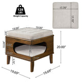 Letitia - Cat Bed Ottoman - Walnut