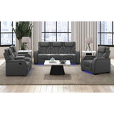 Blitz - Motion Loveseat With Console, And LED