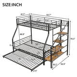 Metal Bunk Bed With Trundle And Storage Staircase