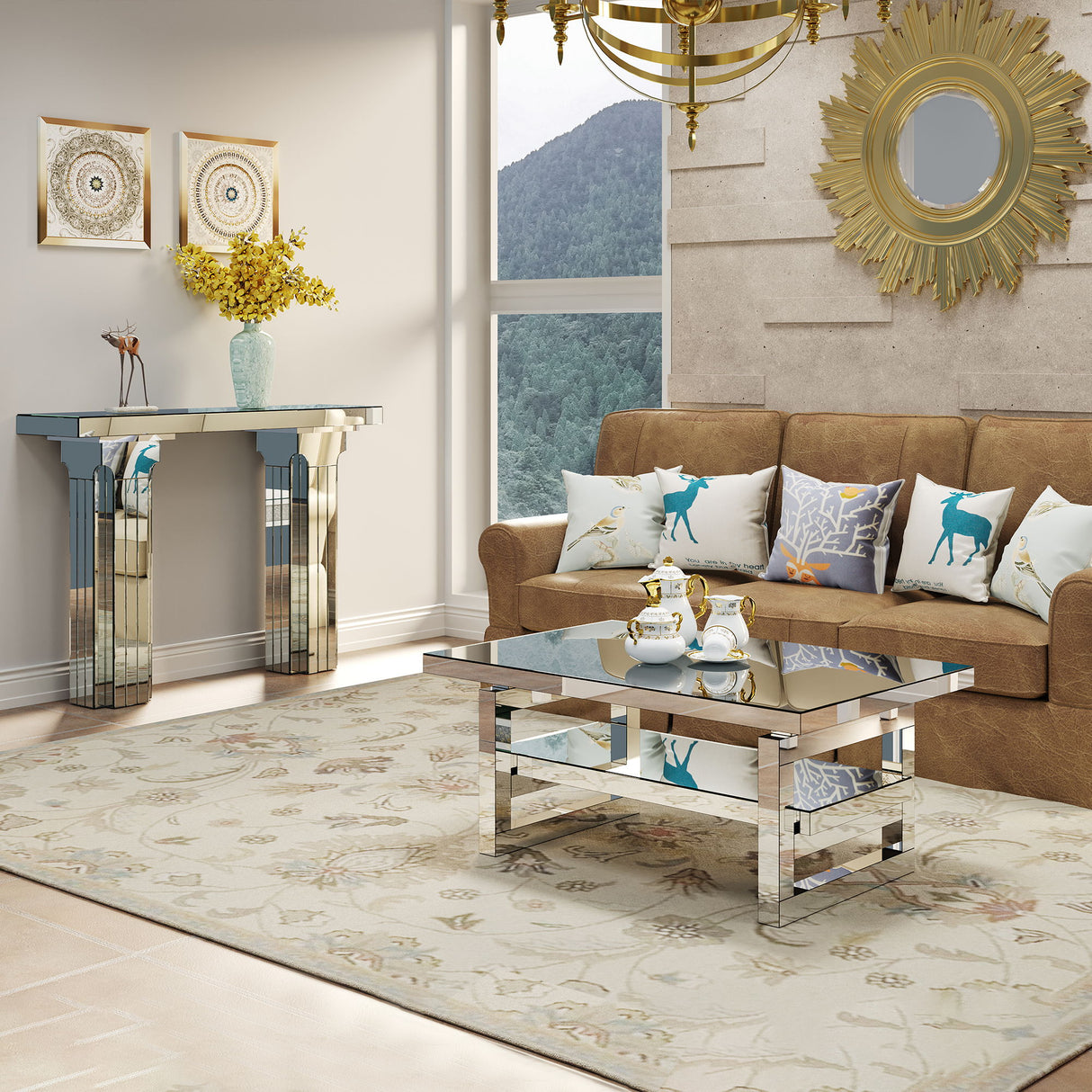 Square Coffee Table For Living Room - Silver