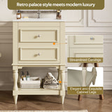 Retro Design Bathroom Vanity With Sink, 2 Drawer Storage Cabinet