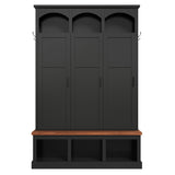 Classic Arched Design Hall Tree With 3 Hidden Storage