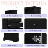 Tall Storage Cabinet With 3 Drawers And Adjustable Shelves For Bathroom