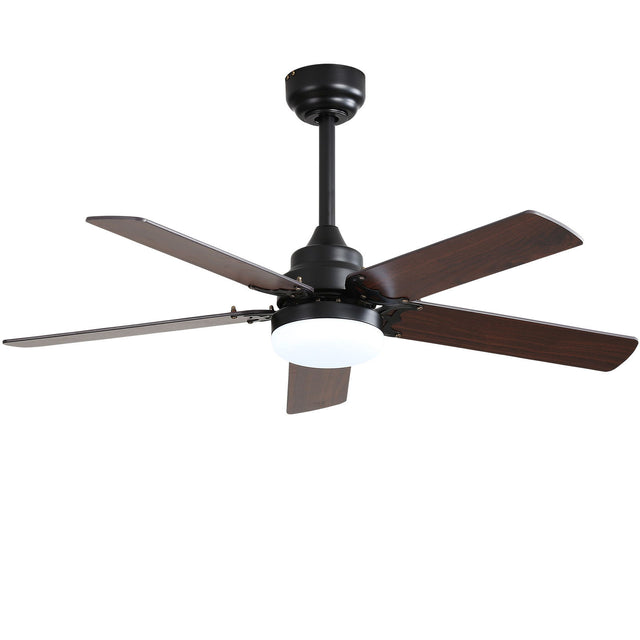 Modern Ceiling Fan With 3 Color Dimmable Light 5 Blades Remote Control Reversible Dc Motor For Bedroom - Black - Ceiling Fans - Alpine Outlets
