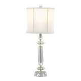 Karat - Contemporary Crystal Table Lamp (Set of 2) - Clear Crystal / Chrome / White Softback