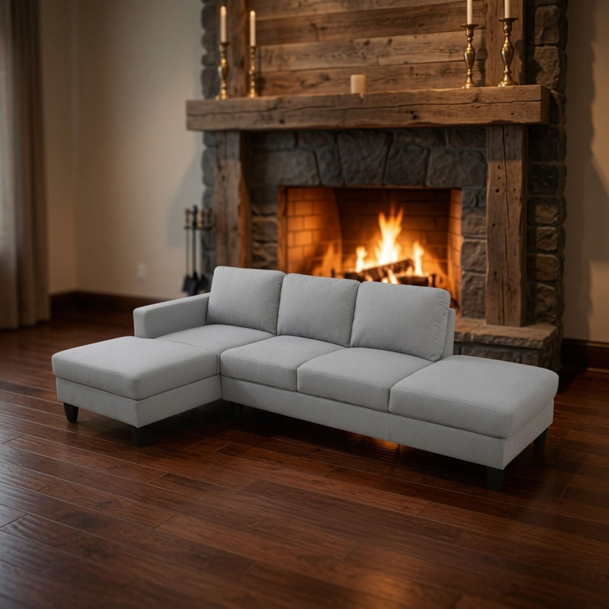 L - Shaped Sectional Sofa With Chaise & Ottoman