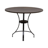Winslow - 5-Piece Round Walnut Wood Tabletop Dining Table Set With Stools, Seats Up To 4 - Mushroom Brown / Black