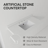 Basin Sink With 2" Thick Rim, Triple Faucet Holes, Sink Only