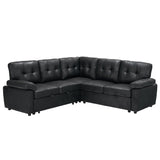 Convertible Sectional Sofa Bed With Pull Out Sleeper And Storage