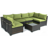 14 Pack Cushion Covers For 7 Piece Wicker Rattan Sectional Sofa