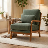 Upholstered Armchair With Back Support Pillow