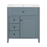 Modern Bathroom Vanity With Sink, 3 Drawers And Adjustable Shelf