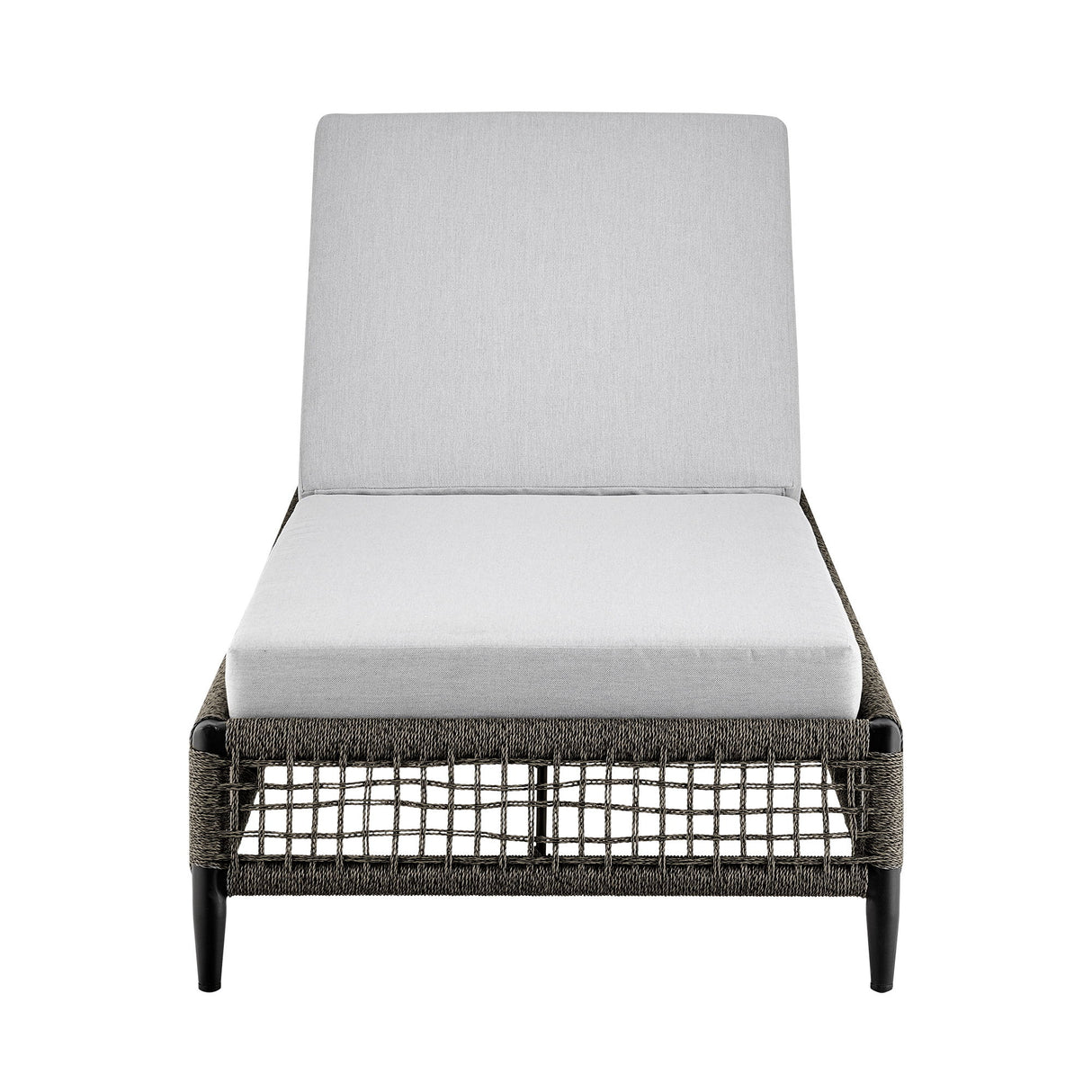 Alegria - Outdoor Patio Adjustable Chaise Lounge Chair In Aluminum With Gray Rope And Cushions