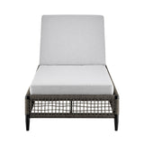 Alegria - Outdoor Patio Adjustable Chaise Lounge Chair In Aluminum With Gray Rope And Cushions