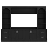 Arched Entertainment Center Wall Unit With Drawers, TV Stand