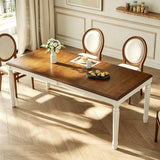 Rectangular Dining Table With Framed Top And Turned Legs - Natural