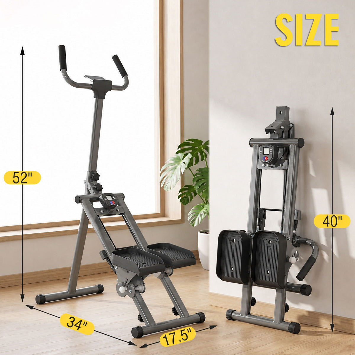 Stair Stepper Machine, Vertical Climber Exercise Equipment With LSD Display