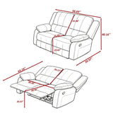 2 Seat Manual Reclining Loveseat With 150° Recline & Footrest - Black