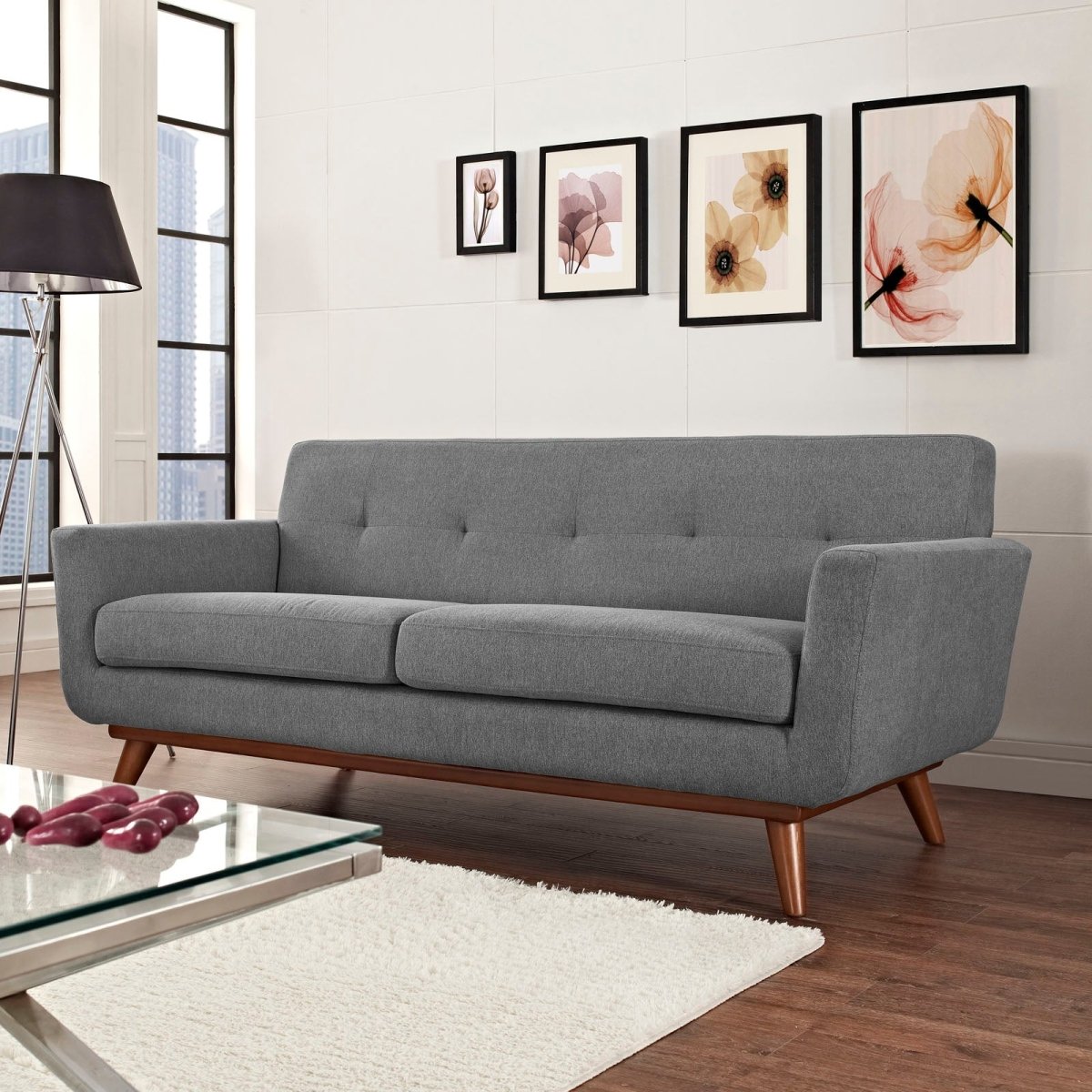 78 Inch Mid - Century Modern Upholstered Fabric Loveseat - Loveseats available at Alpine Outlets in Denver