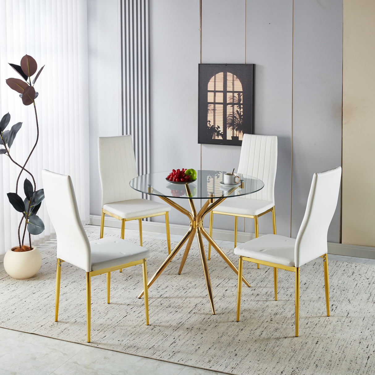 Compact Dining Table With Glass Top