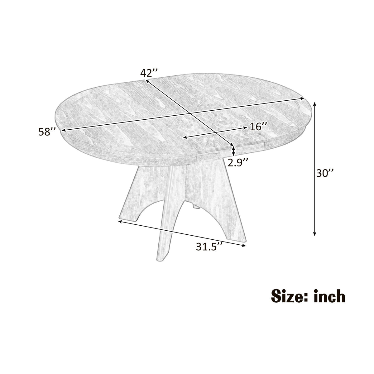 Extendable Dining Table With Sturdy Crossed Legs