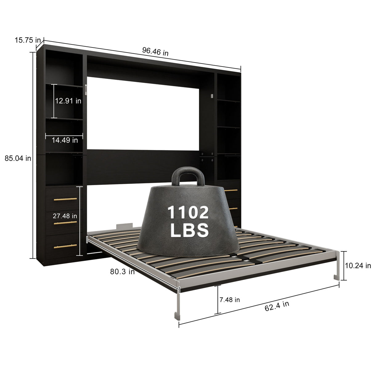 Multifunctional Vertical Murphy Wall Bed